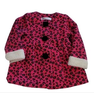 Girls Pink Leopard Coat